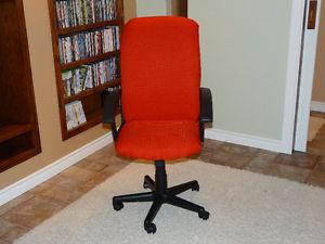 Beautiful Reupholstered Candy Apple Red Office Chair