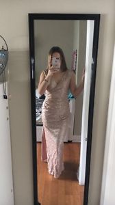 Beautiful sparkly rose gold dress would be great for wedding