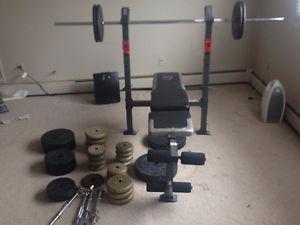Bench press and weights