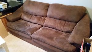Brown Microsuede Couch