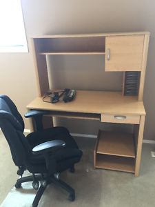 Computer desk, chair and accessories