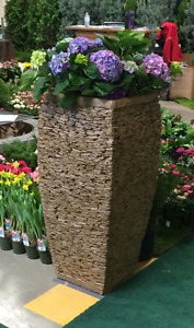 Concrete Ledgestone Flower Pots