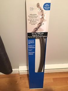Curved shower curtain rod