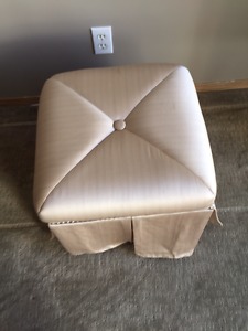 Custom Upholstered Stool with Storage