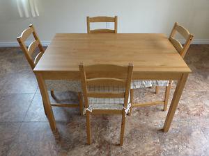 Dining table and 4 chairs, antique stain JOKKMOKK IKEA