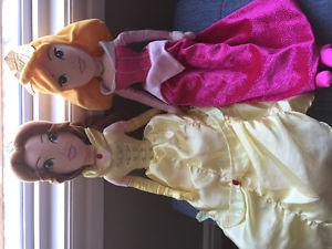 Disney belle and sleeping beauty dolls