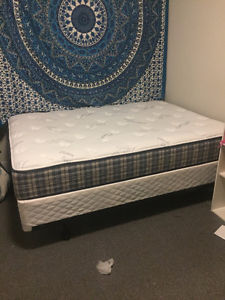 Double Bed Mattress, Box, and Metal Frame