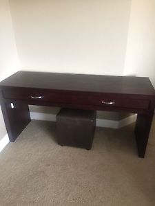 Dressing table/side table/desk with ottoman.