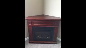 Electric Fireplace can be against wall or corner unit