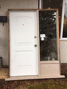 Exterior door and side window unit