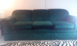 Green fabric 3 sitter couch