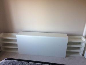 IKEA headboard with side book shelves