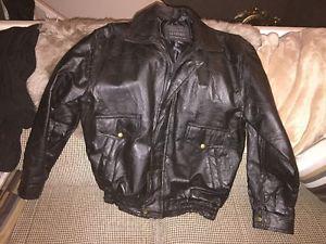 Large Men's Black Leather Jacket