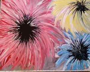 MY ART ACYLIC BLOOMING FLOWERS ON CANVAS