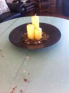 Metal Tray and Candles