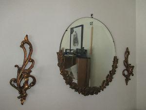 Mirror and candle holders