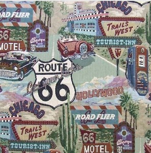 ROUTE 66 Road Signs Fabric... your next project !