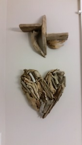 Rustic heart and shelf
