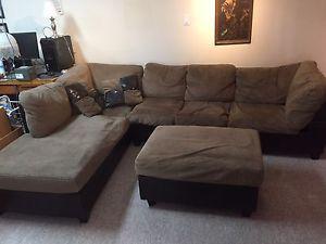 Sectional with Hide-a-Bed and Ottoman