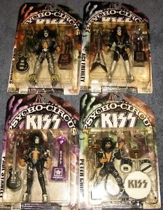 Set of 4 Kiss Psycho Circus figures still on card
