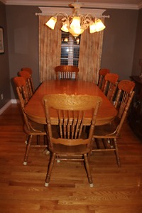 Solid Wood 8 chair dining room table