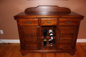 Solid Wood Hutch with Wine Rack