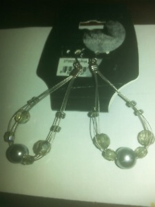 Sterling silver blue beaded earrings