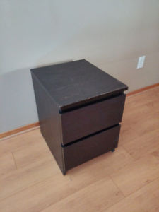 dark brown MALM Ikea 2 drawer night stand - $20 OBO
