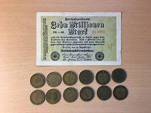 s-70s East Germany Coins +  Weimar Banknote