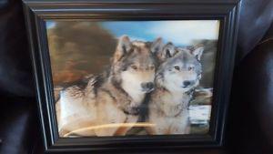 wolf picture just like new only 5.00