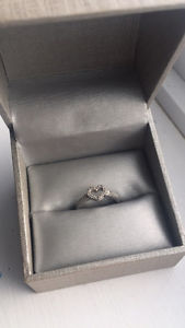 0.10 CT. T.W. Diamond Heart Promise Ring in 10K White Gold