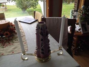 3 PIECE CANDLE SET HAND MOULDED CANDLE