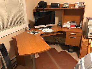 Computer Desk and Small File Cabinet
