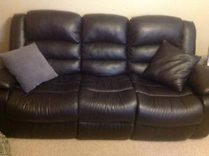 Dark brown Leather couch and loveseat
