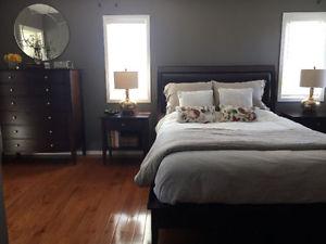 Good quality wood queen size bedroom set - Dufehr - EUC!!!