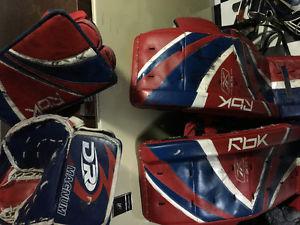Hockey Pads, blocker and glove
