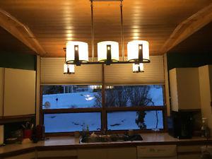Island light, dining room light, pendent lights