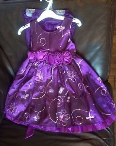 Nannette Purple Dress with Sequence and Embroidery