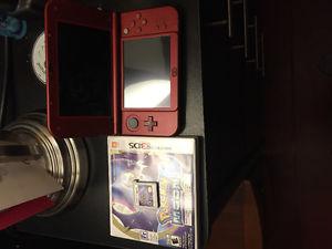 New 3DS XL with c stick red with Pokemon moon and charger
