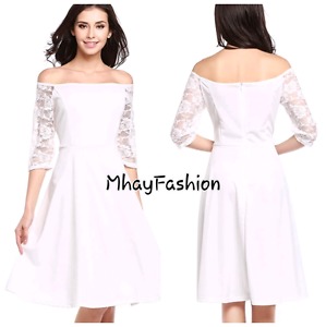 New off shoulder white dress from May fashion