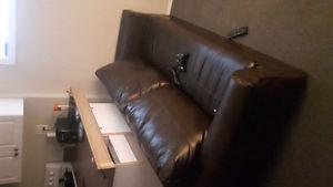 Premium brown leather couch