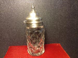 Sterling Silver & Crystal Sugar Caster, London, Victoria.