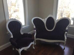 Vintage Anique Settee & Chair Set