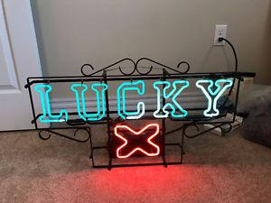 Vintage Lucky Lager Everbrite Neon Beer Sign