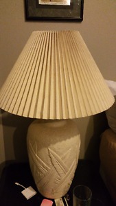 White Plaster Textured Tables Lamps - A Pair