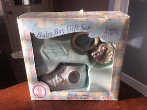 never been used boxed Baby Boy gift set by Precious Moments