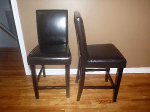 2 Chocolate Brown Counter Stools/Chairs