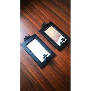 2 Rustic / Primitive Mirror Candle Holders