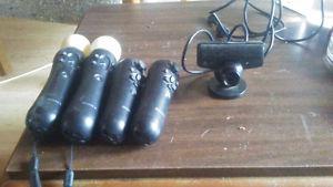 2 playstation move controllers, 2 navigation controllers and