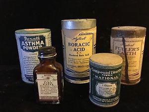 Antique Pharmacy Tins and Bottles